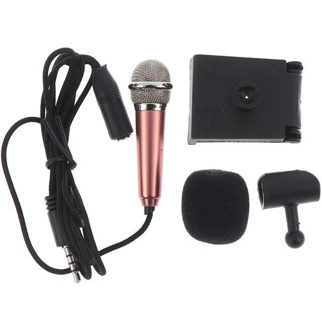 Portable 3.5mm Stereo Studio Mic KTV Karaoke Mini Microphone